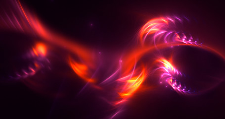 3D rendering abstract red fractal light background