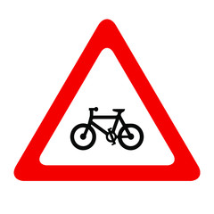 bicycle road only sign on white backround