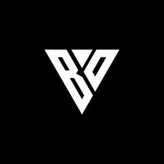 BO Logo letter monogram with triangle shape design template
