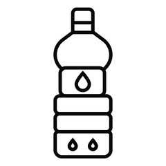 Water bottle line icon vector