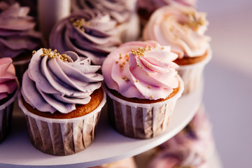 pale pink pancakes with decorative gold beads