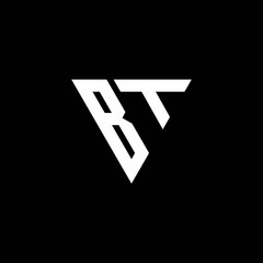 BT Logo letter monogram with triangle shape design template