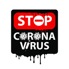 stop corona virus sign vector