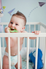 Little baby boy with teether