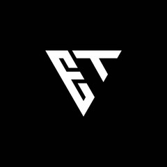 ET Logo letter monogram with triangle shape design template