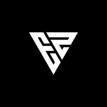 EZ Logo letter monogram with triangle shape design template