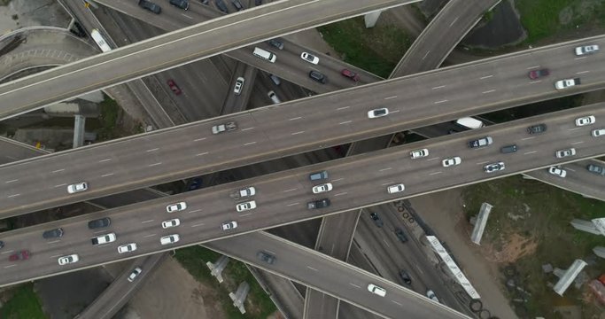This video is about a birds eye view of rush hour traffic on major freeway in Houston. This video was filmed in 4k for best image quality.