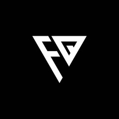 FQ Logo letter monogram with triangle shape design template