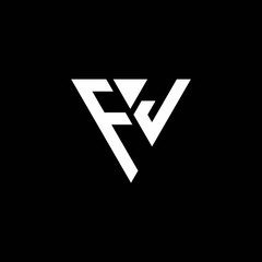 FJ Logo letter monogram with triangle shape design template