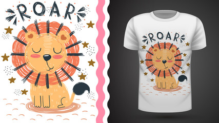 Cute lion - idea for print t-shirt