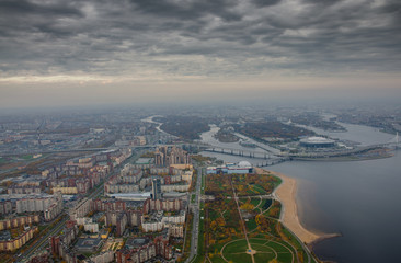 Naklejka premium Big city landscapes aerial view