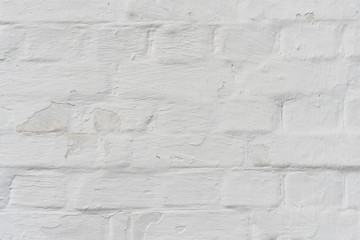 white coloured brick wall. Abstract background with empty space for your design.