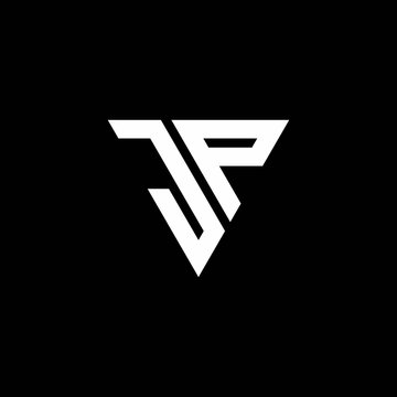 JP Logo letter monogram with triangle shape design template