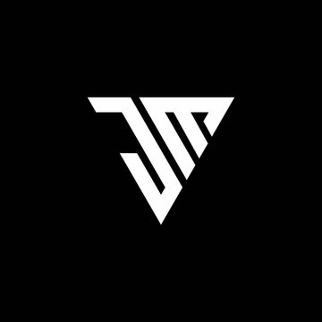 JM Logo letter monogram with triangle shape design template