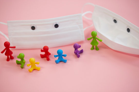 子供とマスク 感染症 ピンク