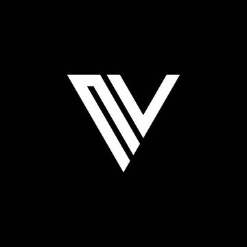 NV Logo letter monogram with triangle shape design template