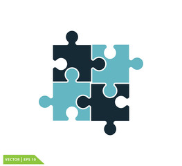 Puzzle icon vector logo design template