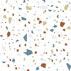 Terrazzo imitation vector seamless background. Granite stone flooring material. Marble mosaic pattern, tile texture design.