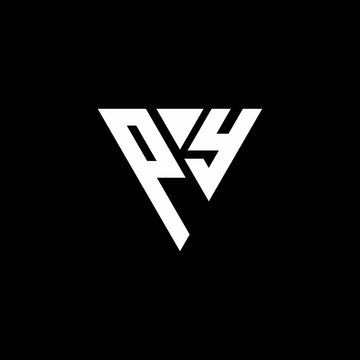 PY Logo letter monogram with triangle shape design template