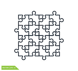 Puzzle icon vector logo design template