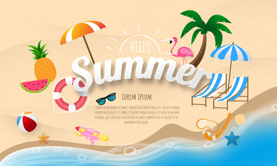 Fototapeta na wymiar Spring Summer poster, banner vector illustration and design for poster card,