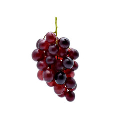 Red grapes on white background
