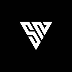 SN Logo letter monogram with triangle shape design template