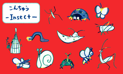 Naklejka premium set of wild insects_01_02