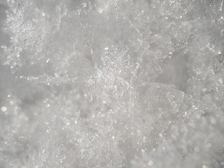 White snow and clear ice. Background