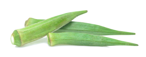 Fototapeta premium Fresh okra isolated on white background