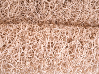 beautiful brown washcloth closeup. background