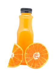Oranges fruit with slice isolated on white background.