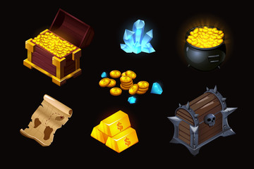 Treasures Isometric Cartoon Set 