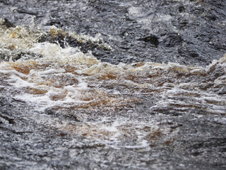 water in the river. winter