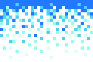 Fading pixel pattern background.Blue and white gradient pixel background. Vector illustration.
