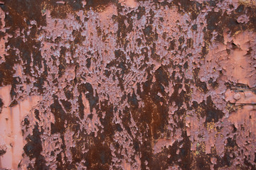texture of rusty iron with peeling paint