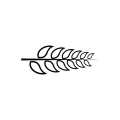 Leaf branch black logo icon design vector illustration