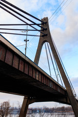 Naklejka premium North bridge (Moscow bridge) across the Dnieper river in Kiev, Ukraine