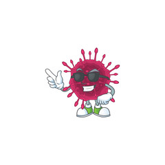 Cute COVID19 cartoon character design style with black glasses
