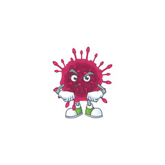 An icon of COVID19 mascot design with confident gesture