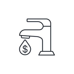 Financial faucet. Regulation of prices, financing. Vector linear icon on a white background.