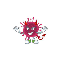 Cartoon picture of COVID19 in devil cartoon character design