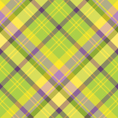 Seamless pattern in great green, yellow and violet colors for plaid, fabric, textile, clothes, tablecloth and other things. Vector image. 2
