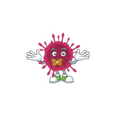 COVID19 cartoon character design concept showing silent gesture