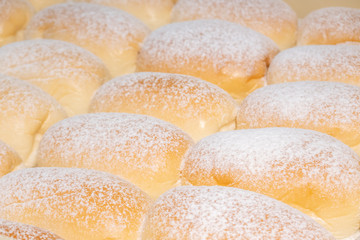 Fresh butter bread with icing on top