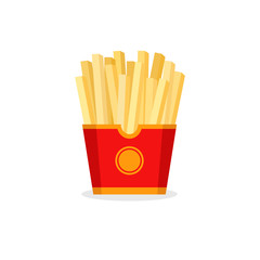 Fries in a flat style. Fast food.