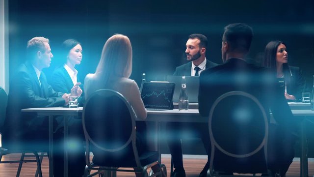 The business people discusses plan to do at the meeting