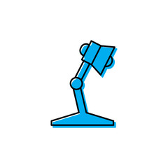 Desk lamp flat icon. Design template vector 