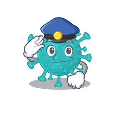 A picture of corona zygote virus performed as a Police officer
