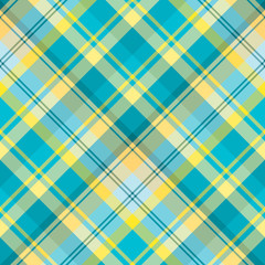 Seamless pattern in great water blue and yellow colors for plaid, fabric, textile, clothes, tablecloth and other things. Vector image. 2
